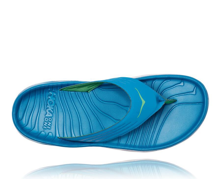 Hoka One One Sandaler Herre - Ora Porno Flip - Blå/Hvide - 931786ZQT